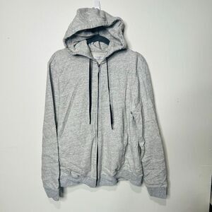 Everlane Gray Marled Sweatshirt Hooded Zip Up Sz Large